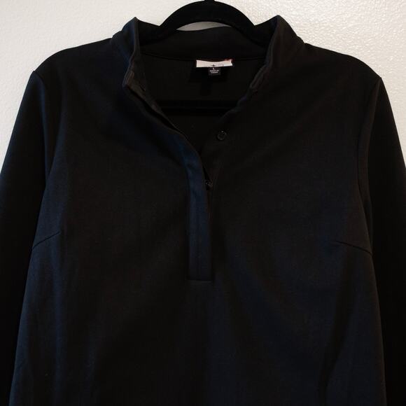 Tuckernuck Avery Dress Black Button Mock Neck Tunic Preppy Minimalist SZ L NWOT - Picture 4 of 6